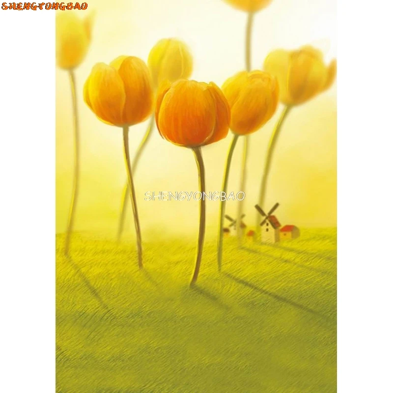 SHENGYONGBAO Vintage Oil Painting Flower Photography Backdrops Children Portrait Background For Photo Studio Props  AF-30