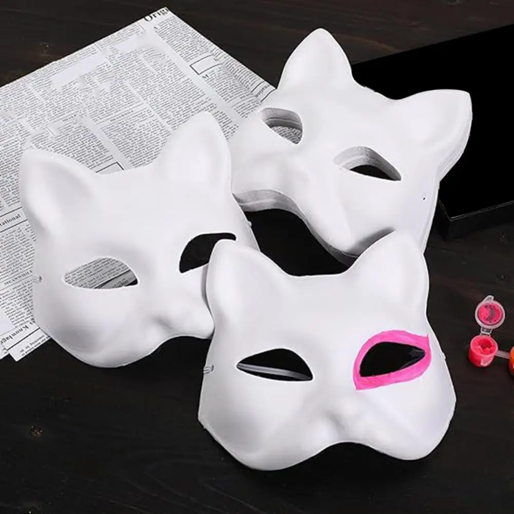 Fai da te Cat Masque Diy Halloween Costume Masque dipinto a mano Cat Party Masque Kit fai da te con cinghie regolabili per Halloween