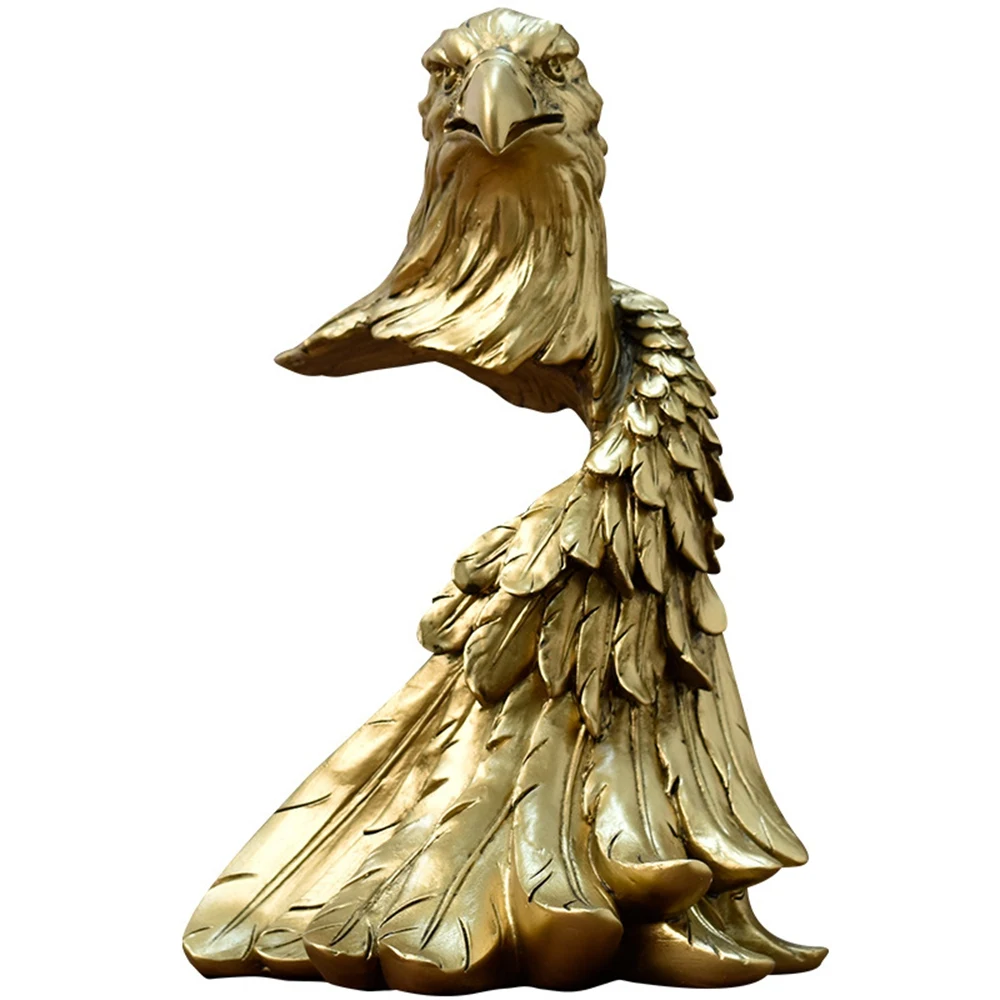 

American antique bronze resin eagle head ornament office bookshelf home decoration Desktop Decoration Figurines Statues Decor