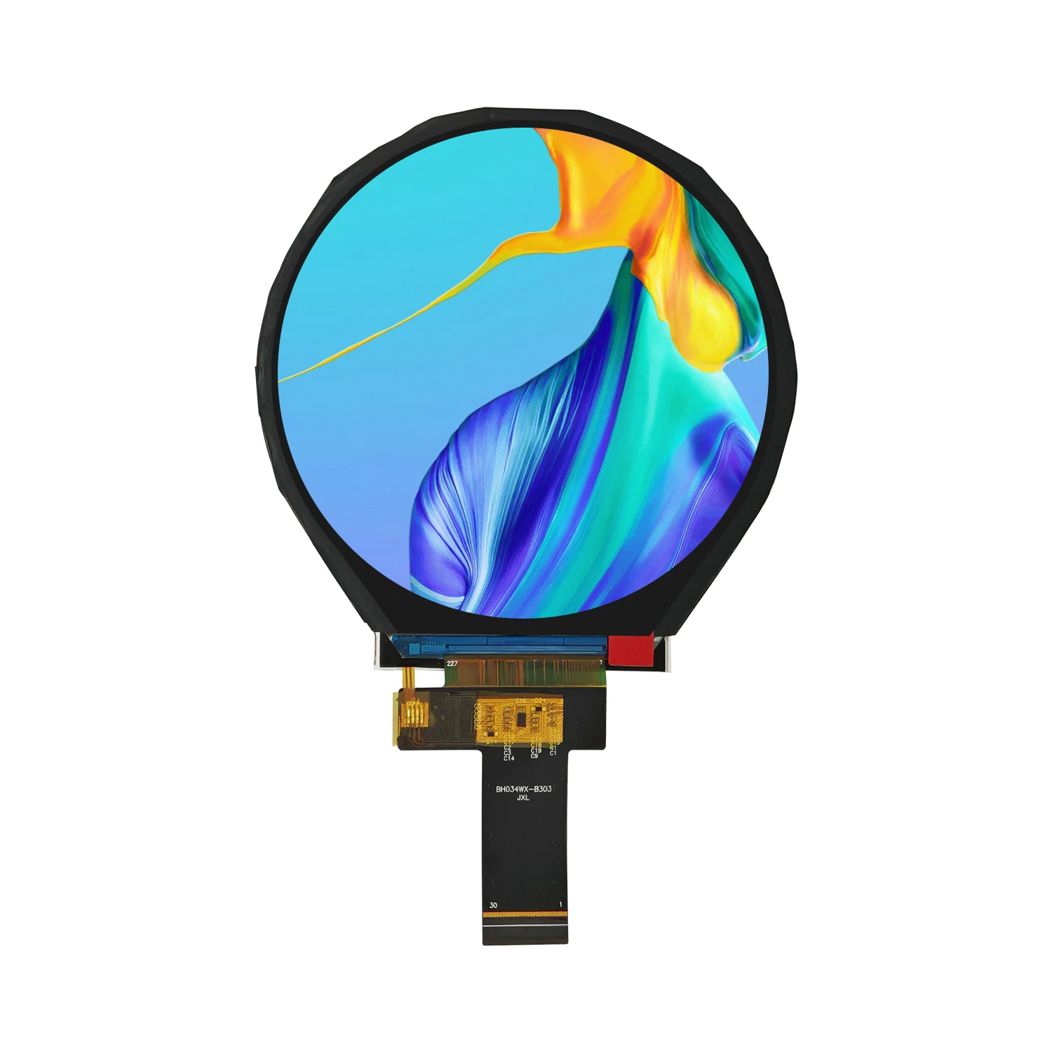 3.4 Inch IPS Circular TFT LCD Display Round Screen 800*800 Resolution MIPI Interface JD9365 Driver IC High Brightness 1000nits