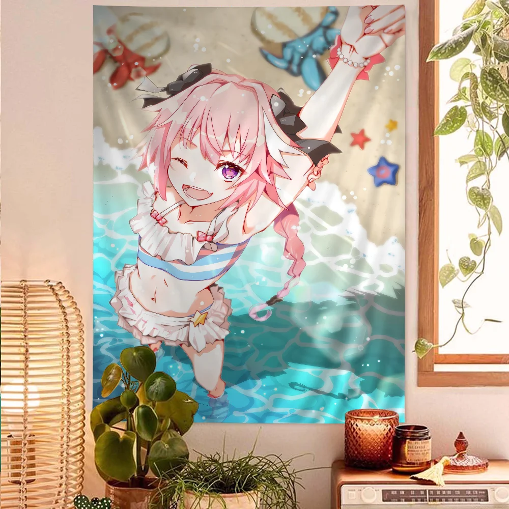 Anime Cute Fate Apocrypha Astolfo Tapestry Anime Tapestry Hanging Tarot Hippie Wall Rugs Dorm Wall Hanging Sheets