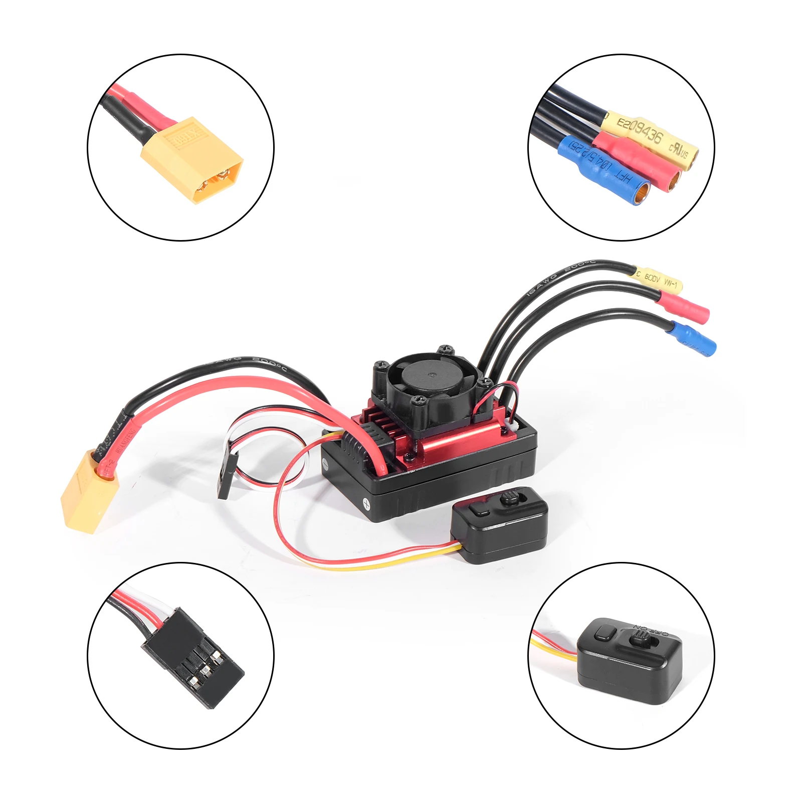 مقاوم للماء 35A 60A فرش ESC وحدة تحكم في السرعة الكهربائية الغبار واقية 2-3S ل 1/8 1/10 1/12 RC سيارة الزاحف RC قارب