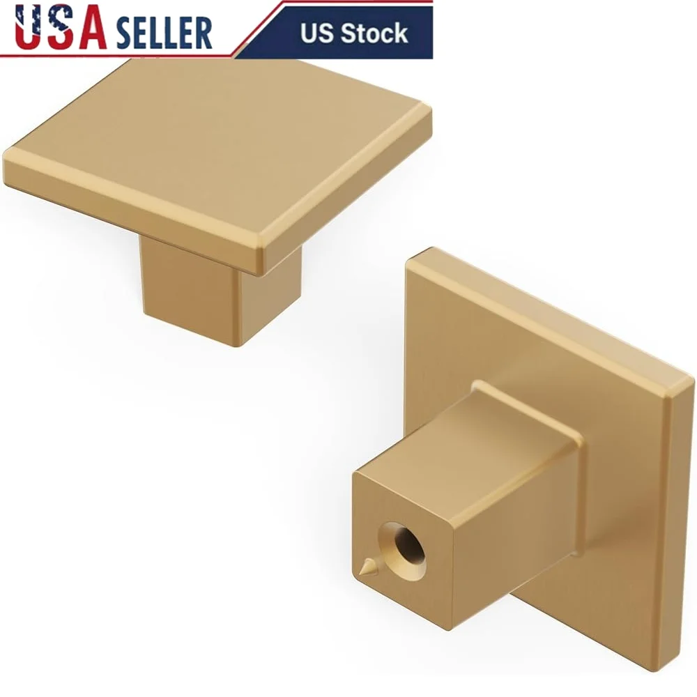 

10 Pack Square Kitchen Cabinet Knobs Modern Drawer Pulls Handles Cabinet Doors Bathroom Drawers Nickel Finish 1-3/16 Inch
