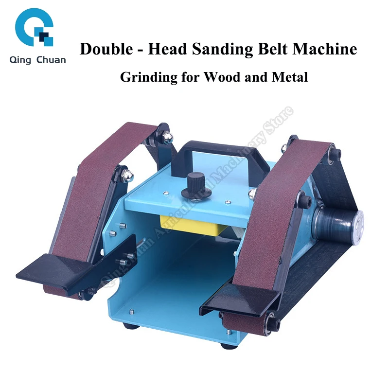 Double-head Belt Sander Polishing Machine Adjustable Angle And Speed Grinding Sharpening Metal Tools Woodworking Grinder