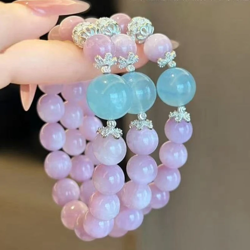 

Original Crystal Bracelet, Purple Lithium Hui Aquamarine Crystal Bracelet, Light Luxury Fashion Niche