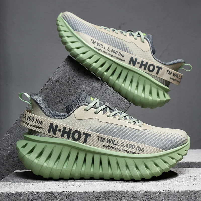 

Men's and Women's Sports Shoes, Lightweight Low Cut Thick Soled Breathable Hiking Shoes Shock-absorbing Hiking and Running Shoes