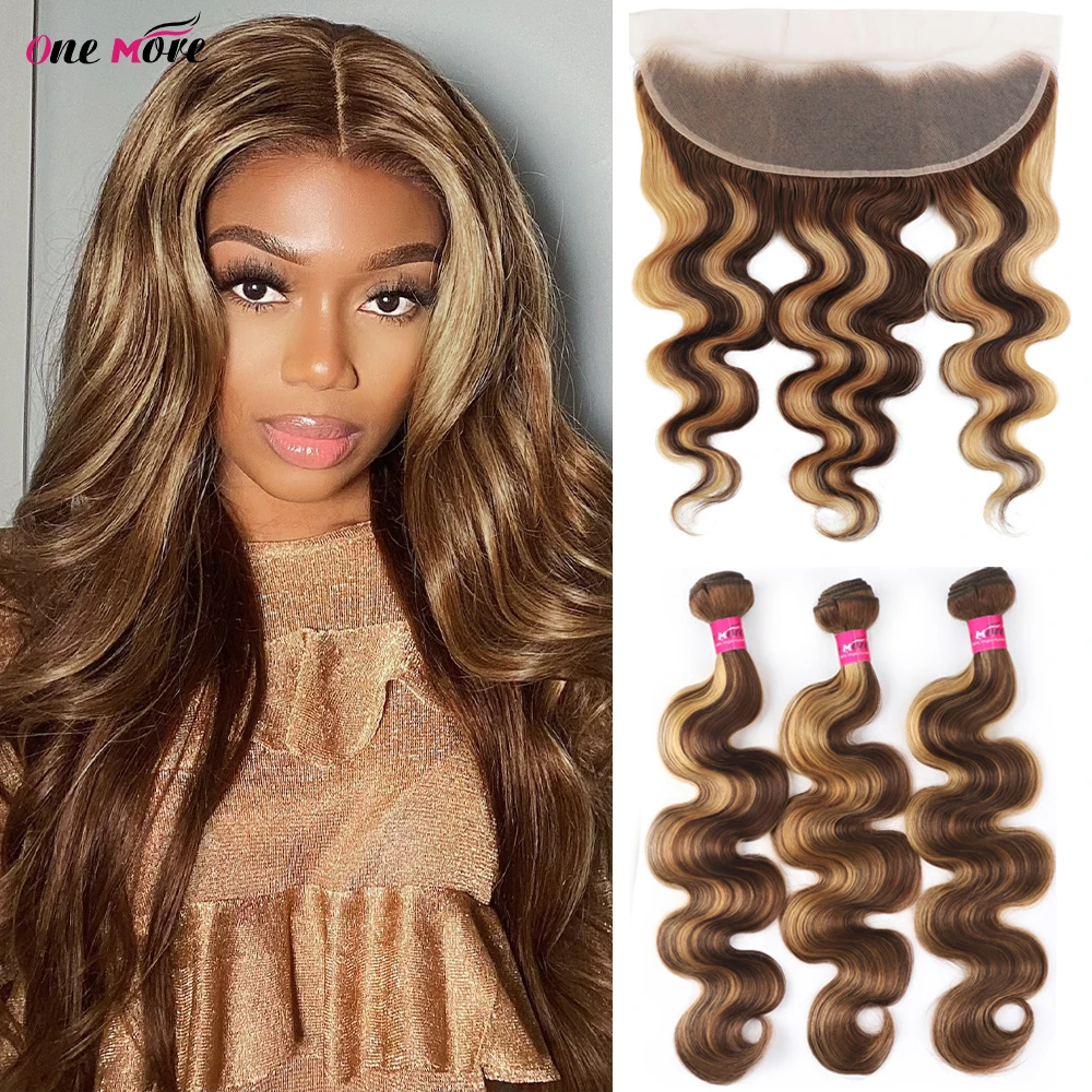 Highlight Bundles With Frontal 13x4 Brazilian Body Wave Bundles With Frontal Free Part 3 Bundles With Frontal 100% Human Hair