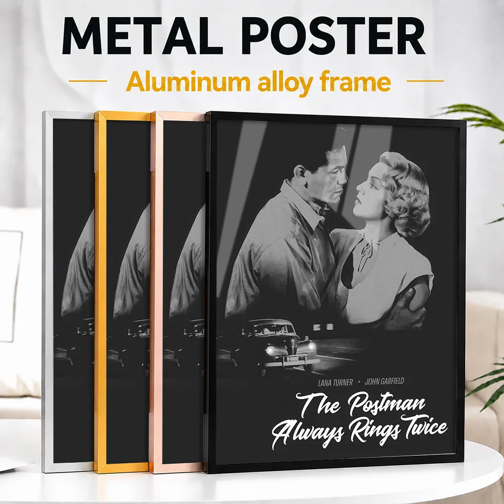 The Postman Always Rings Twice Metal Poster With Aluminum Alloy Frame Customized Photographic Wall Art For Film Screening Room