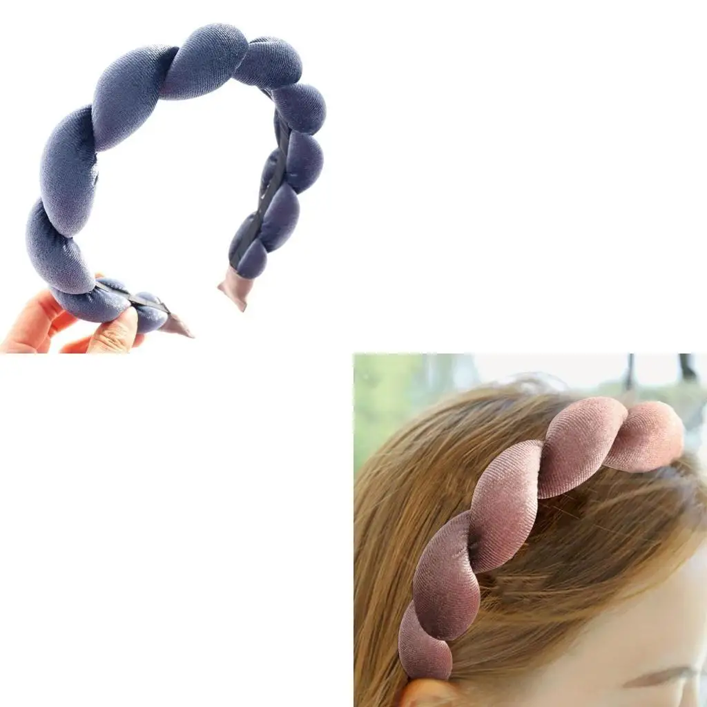 

652F Sponge Headband Spa Headband Braid Headband Makeup Headband VelvetHeadband