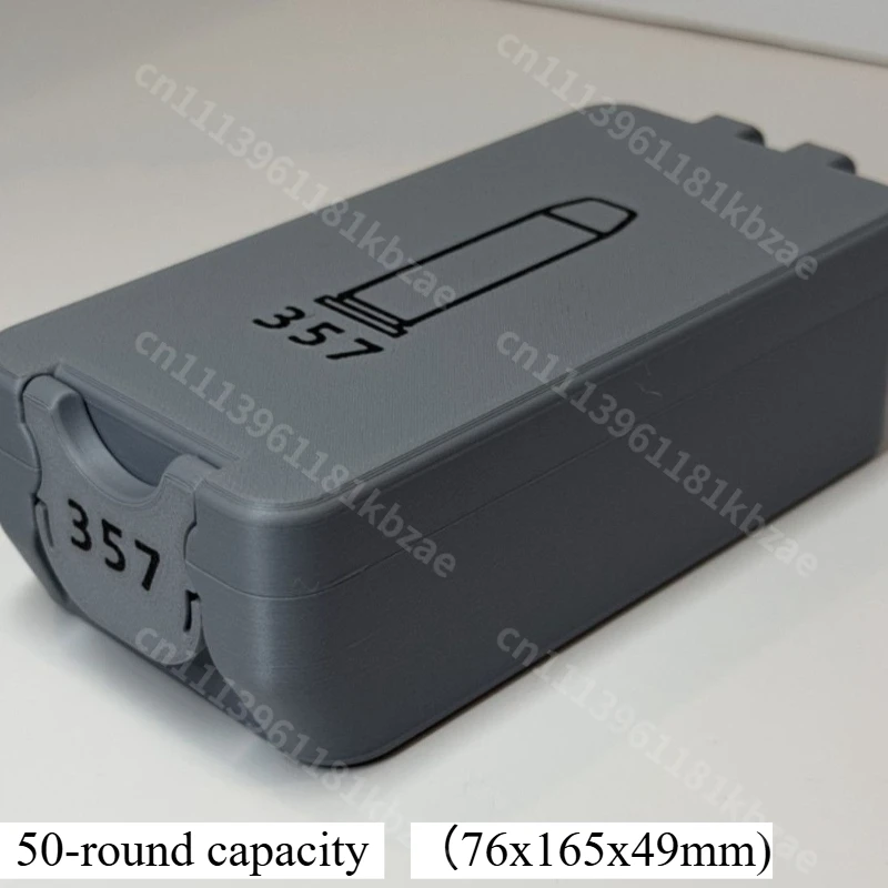 3D Printed .357 Magnum Bullet Storage Box – Ammunition Storage Box for Military Enthusiasts’ Desktops view 3