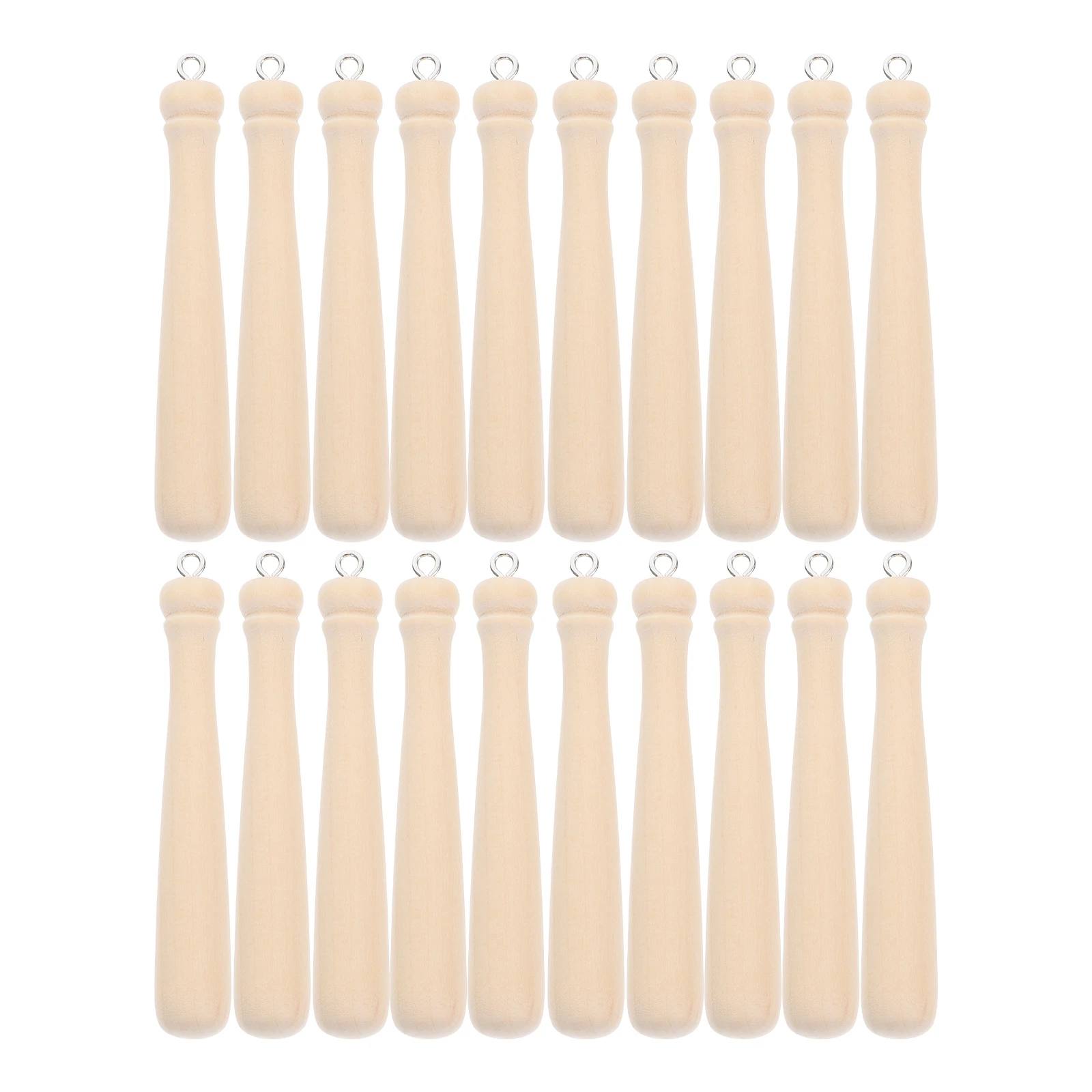 

20pcs Wooden Baseball Bat Pendant Charm Mini Handmade Jewelry Making Supplies Craft DIY Accessories Holiday Decorations