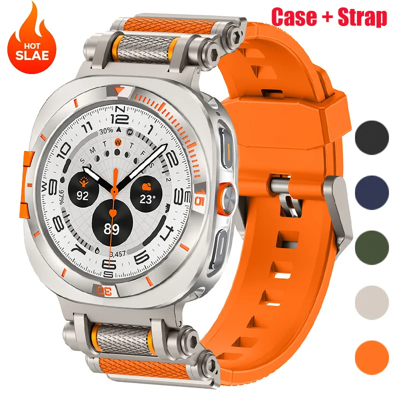 Silicone Strap+Case for Samsung Galaxy Watch Ultra 2025 47mm Luxury Sport Band for Galaxy Watch Ultra No Gaps Bracelet Cover