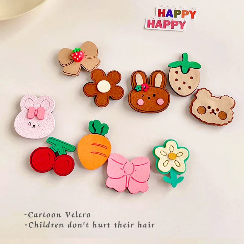 2023 New Girls Cartoon Headwear Baby Lovely Hairpin Children Soft Hair Clip Stickers Do Not Hurt Hair Kids Cute Hair Accessories