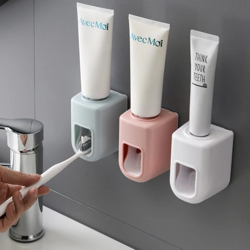 

New automatic toothpaste dispenser wall-mounted bathroom bathroom accessories waterproof toothpaste squeezer toothbrush holder