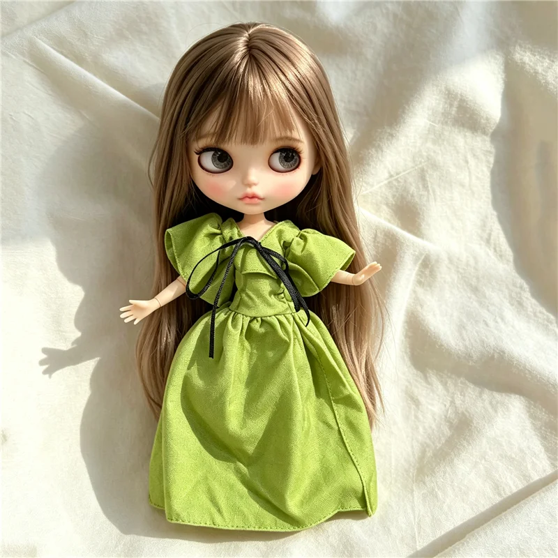 For Blythe Doll Outfit Clothing Sweater Pleated Skirt Set Princess Bowknot Dress Checkered Coat Clothes OB24 OB22 Accessories view 5