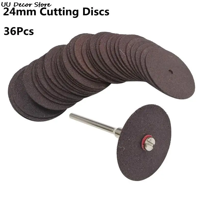 36pcs 24mm Fiberglass Reinforced Mini Drill Cutting Disc Cut Off Wheel Dremel Accessories Abrasive Tools For Rotary Tool