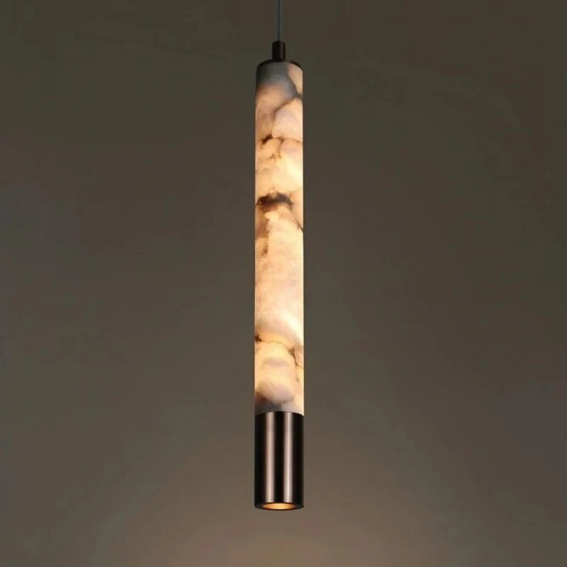 الحديثة مصمم قلادة أضواء اليدوية الرخام الطبيعي الثريا الفاخرة LED ثريا تركب بالسقف صالون فندق إضاءة غرفة النوم #3