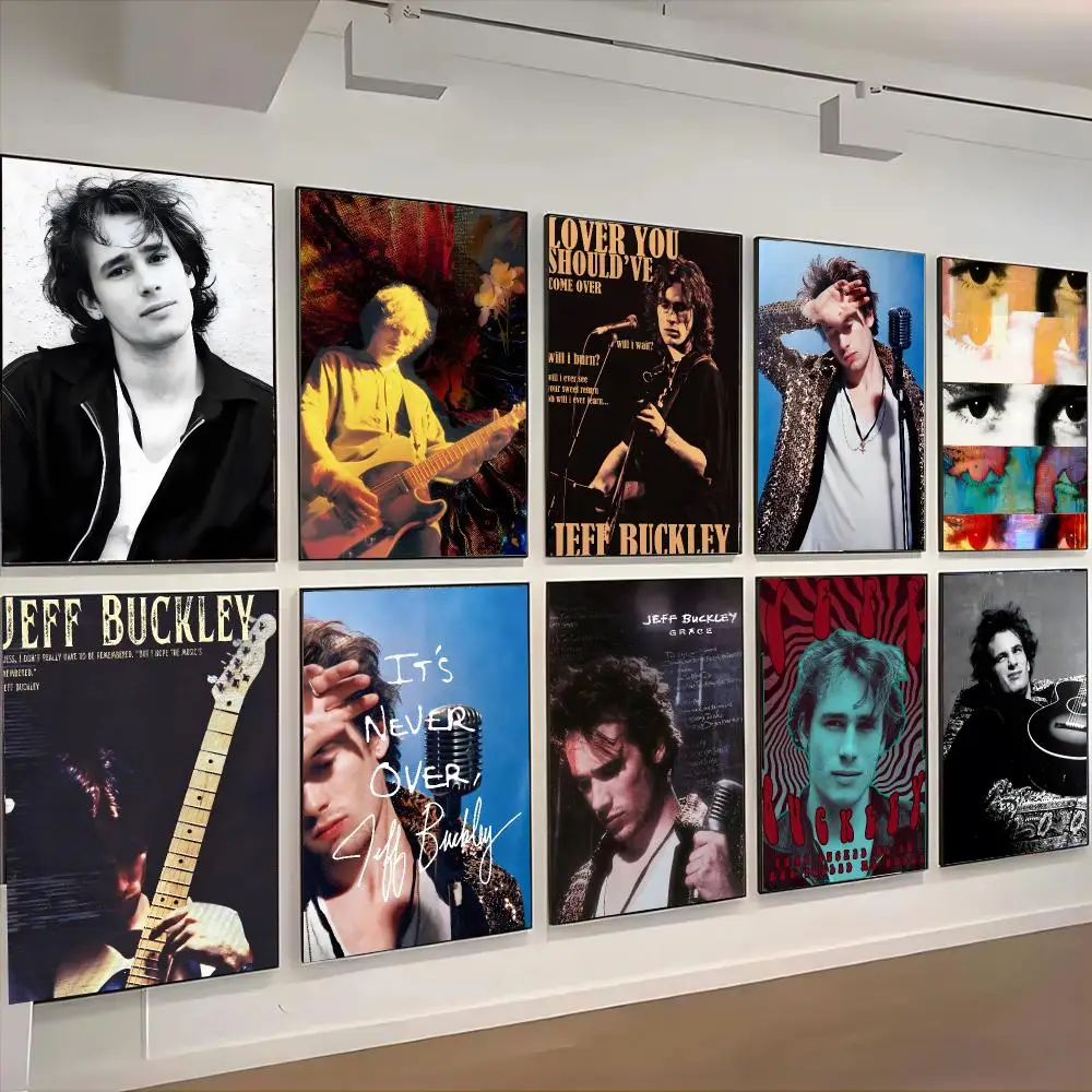 Jeff Buckley Singer Vintage Poster Self-adhesive Living Room Bedroom Party Bar Decor Moisture-proof Fade-resistant
