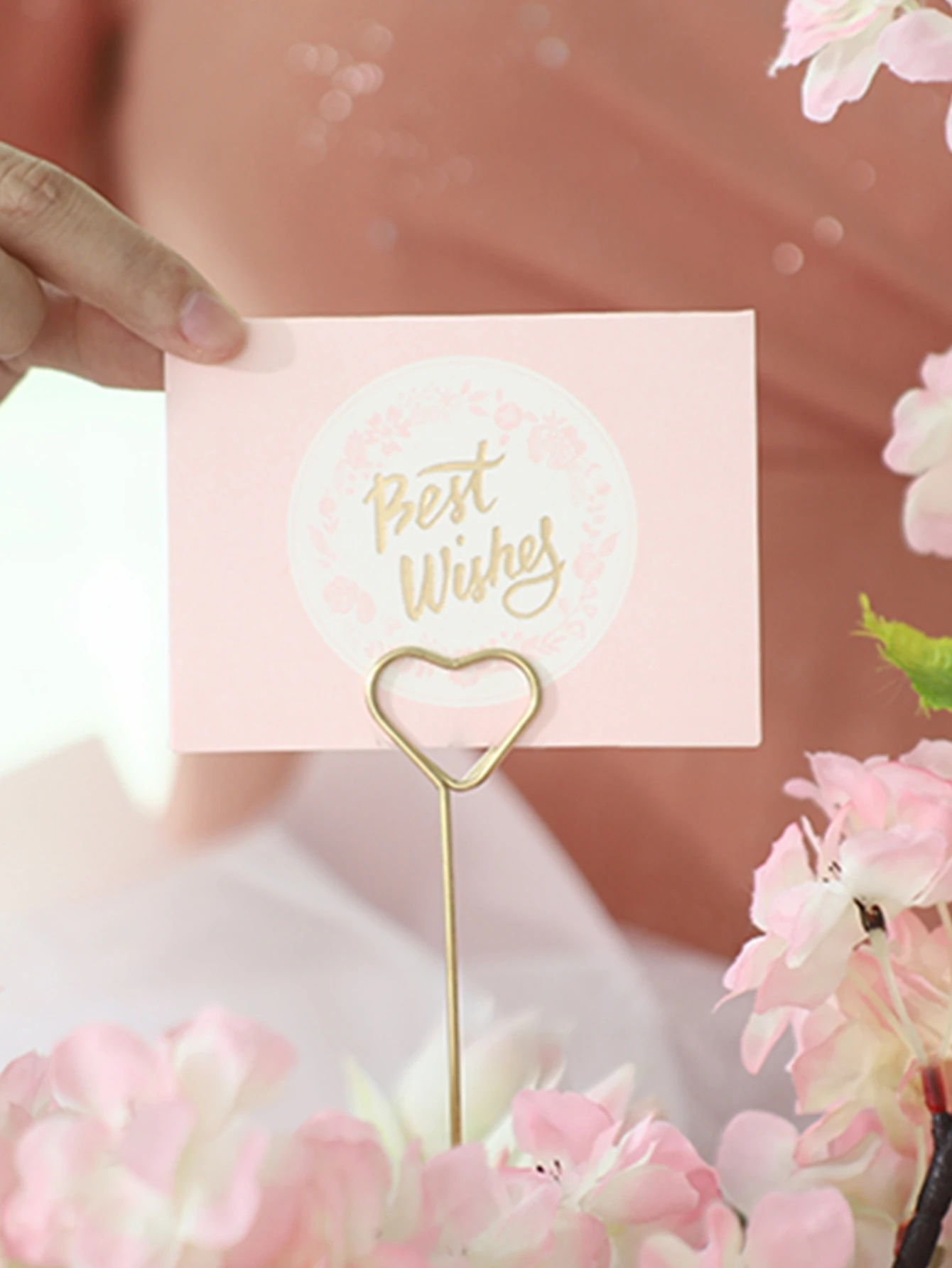 20pcs Flower Card Holder, Greeting Card Holders, Gift Label Metal Holder For Lovers And Party Gifts
