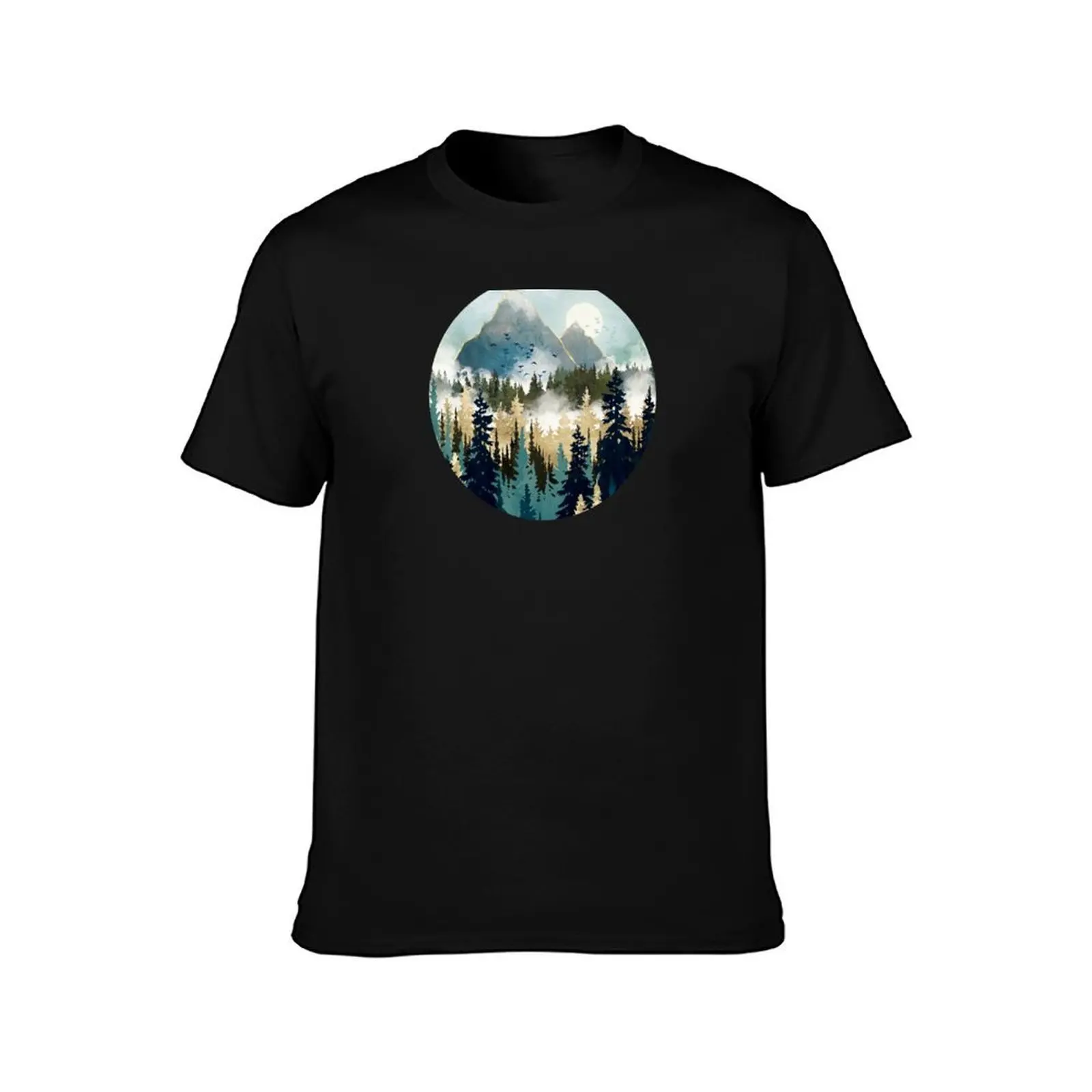 Misty Pines T-Shirt Minimalist Graphic Tee Shirt T-Shirt