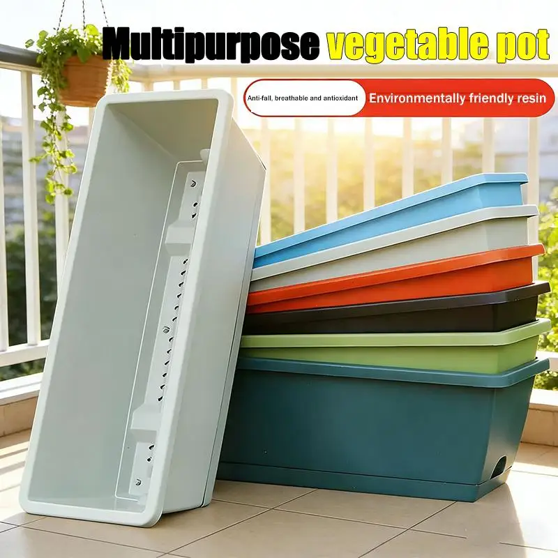 Indoor Self Absorbing Flower Pot For Vegetable Growing Thick Plastic With Efficient Drainage Base  For Home Balcony Use