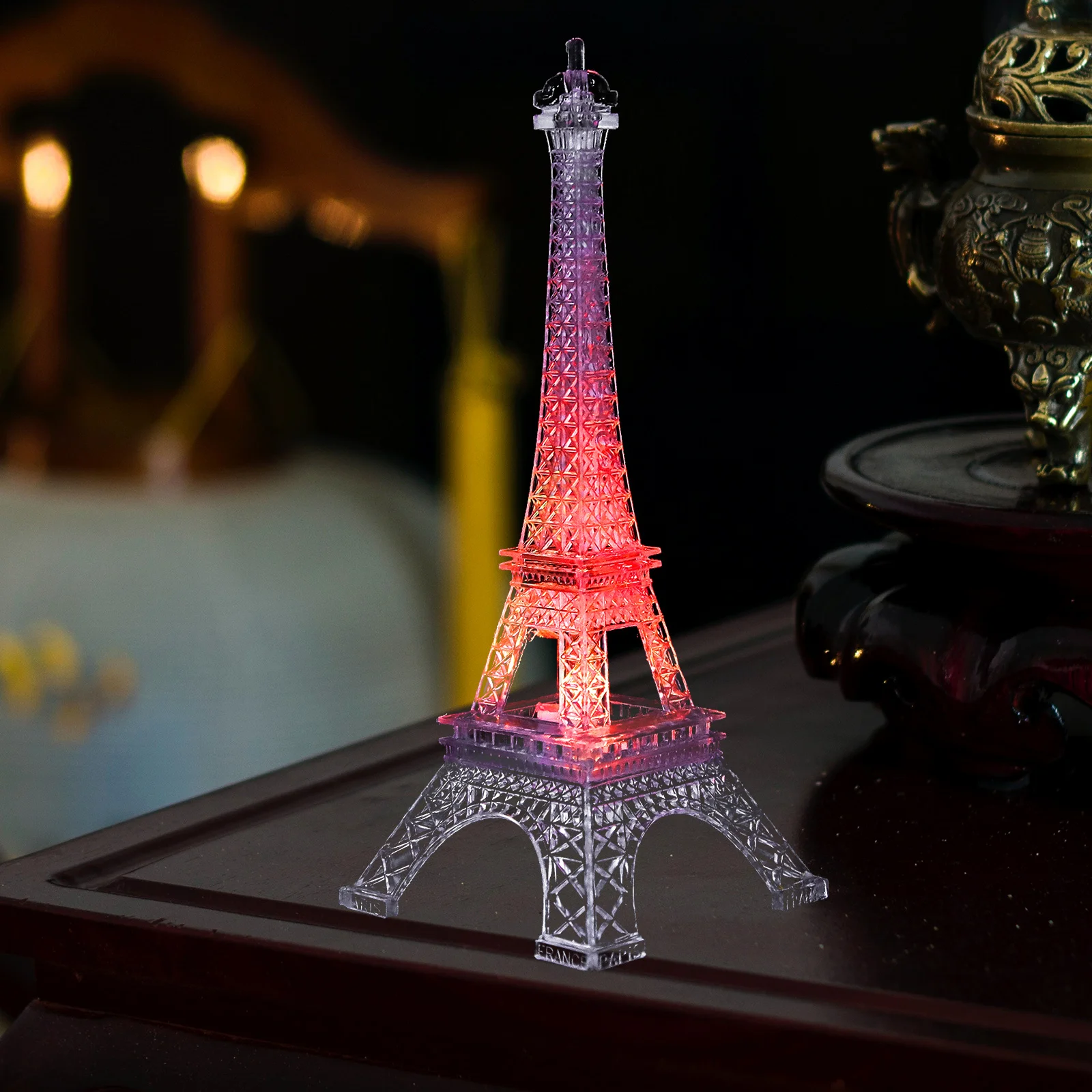 

Acrylic Eiffel Light Colorful LED Desk Lamp Mini Home Decor Soft Glow Cake Topper Led Night Light Decoration RGB Lights