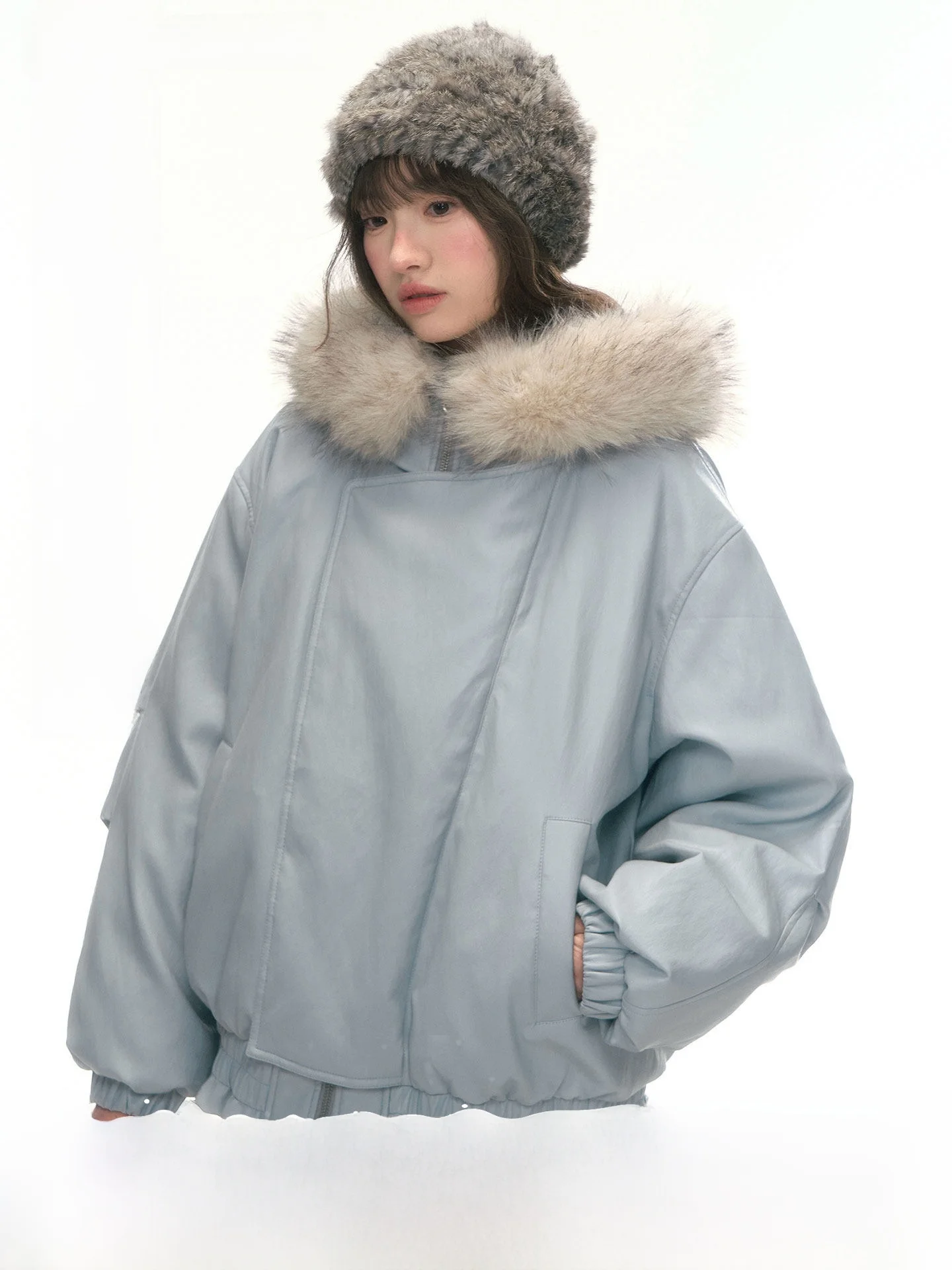 

Теплая пуховая парка Du с большим меховым воротником и широким капюшоном, 90% пуха, белая, для девочек, для повседневной носки