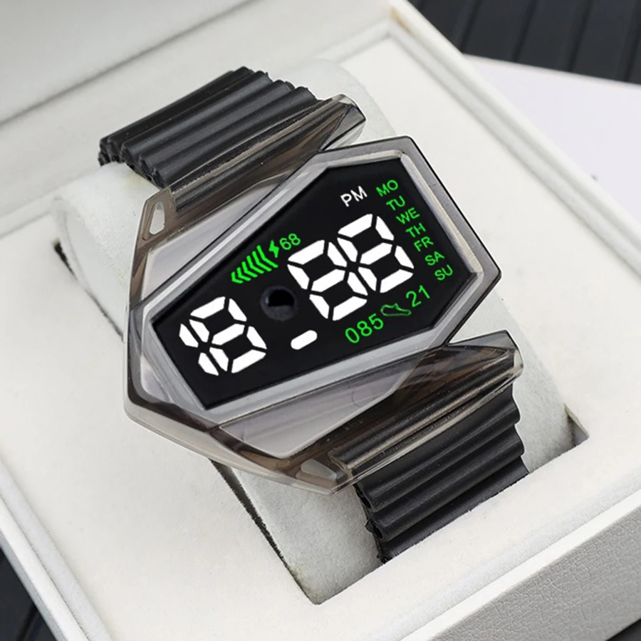 LED Digital Watches Set for Kids Multi-function Aircraft Watch Touch Screen Students Boys Girls Sports Electronic Watch Clock