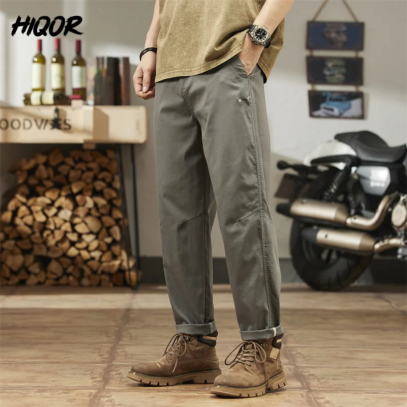 HIQOR Spring Summer Trousers For Men New In Retro Cargo Pants Man Thin Trousers Outdoor Pantalones Cargo Breathable Baggy Pants