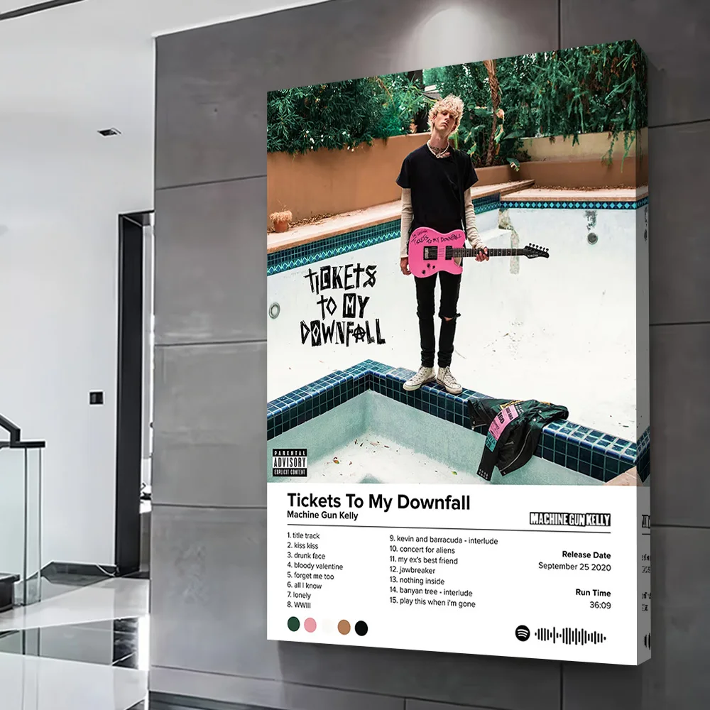 Tickets To My Downfall Poster Customizable Printed Canvas Painting Wall Art Gift for Bathroom Decor Decorative Paintings Frames