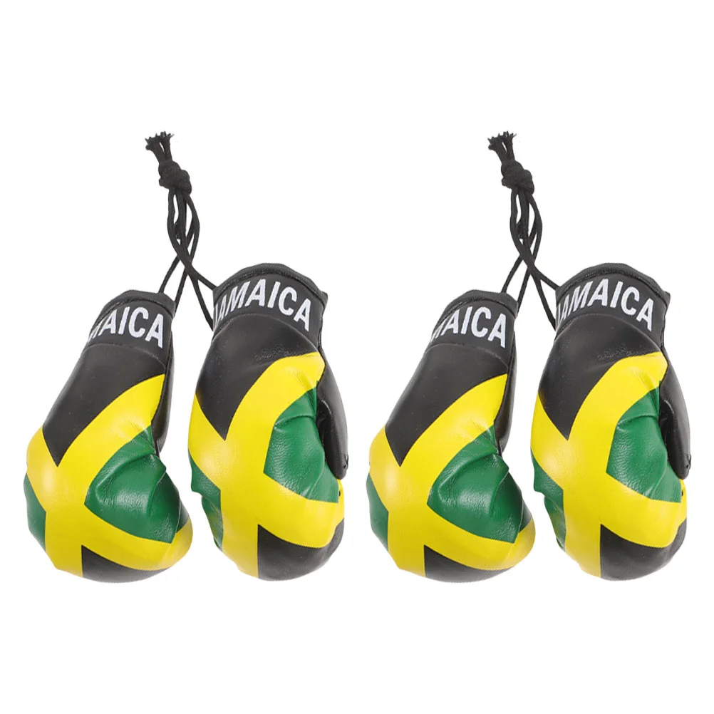 2 Pairs Boxing Glove Pendant Jamaica Souvenirs Christmas Decoration Gloves for Car