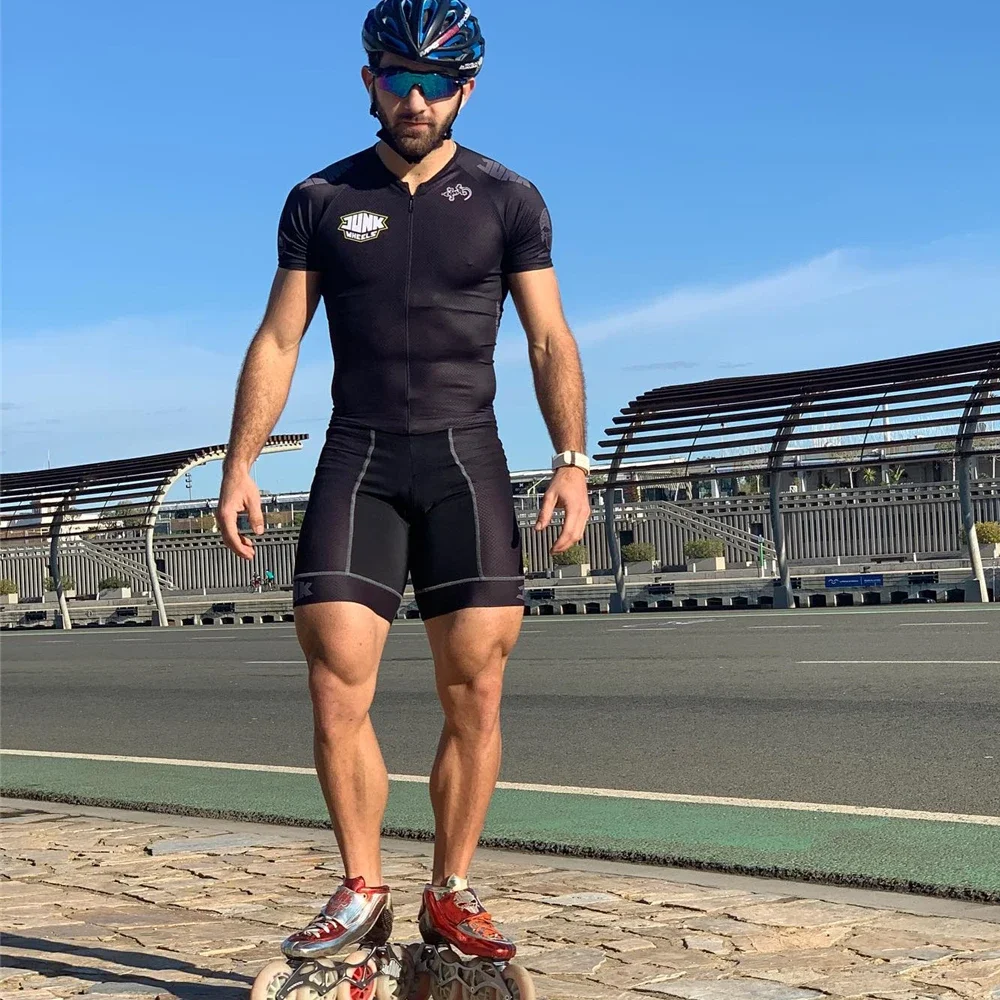 Junk Skates Triathlon Skinsuit Heren Speed Inline Roller Skate Skinsuit Fast Skate Ciclismo Cycle Bike Kleding Roller Jumpsuit view 6