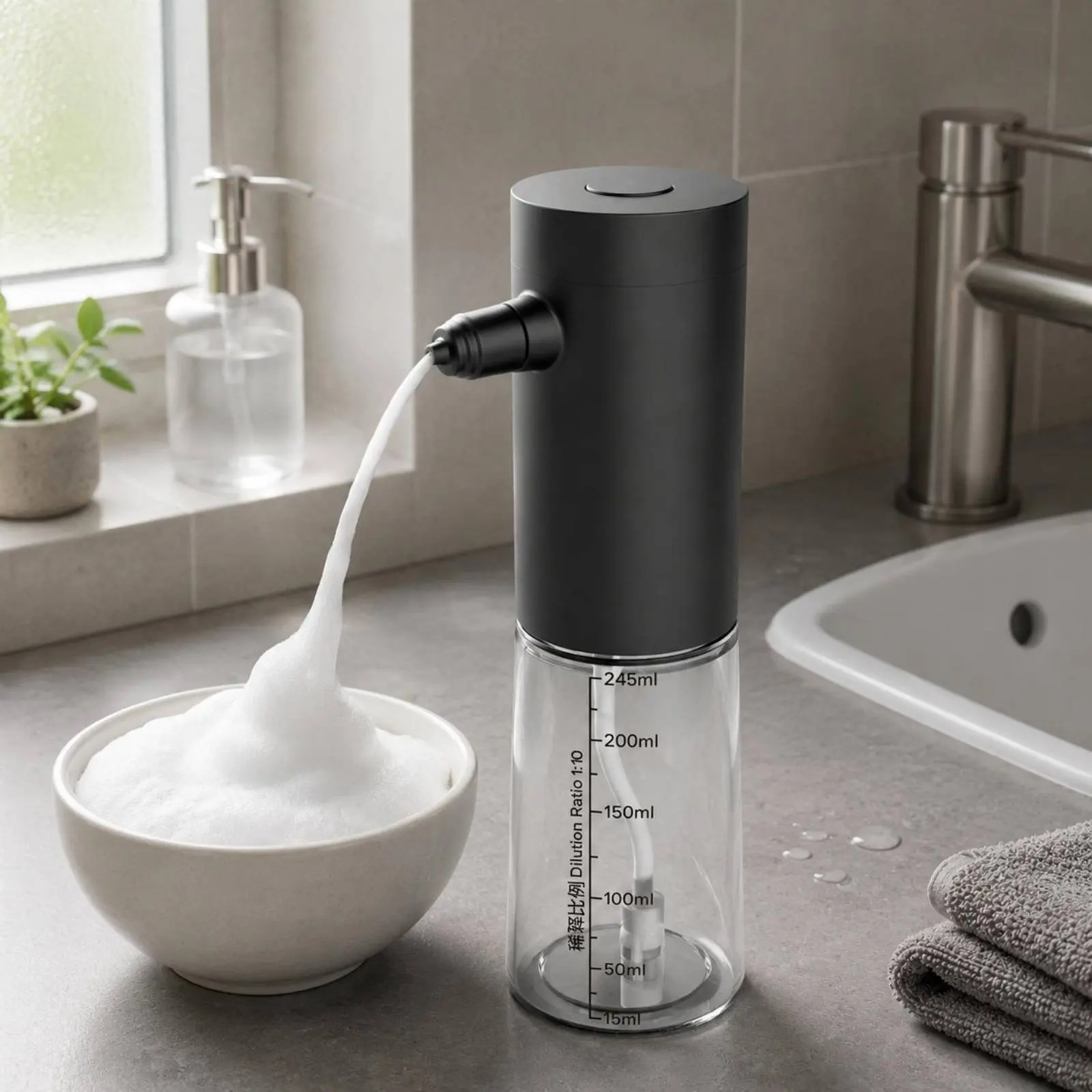 Rechargeable Foaming Pump Type-C Charging Electric Foam Bottle Personal Care Tool Automatic for Bathroom