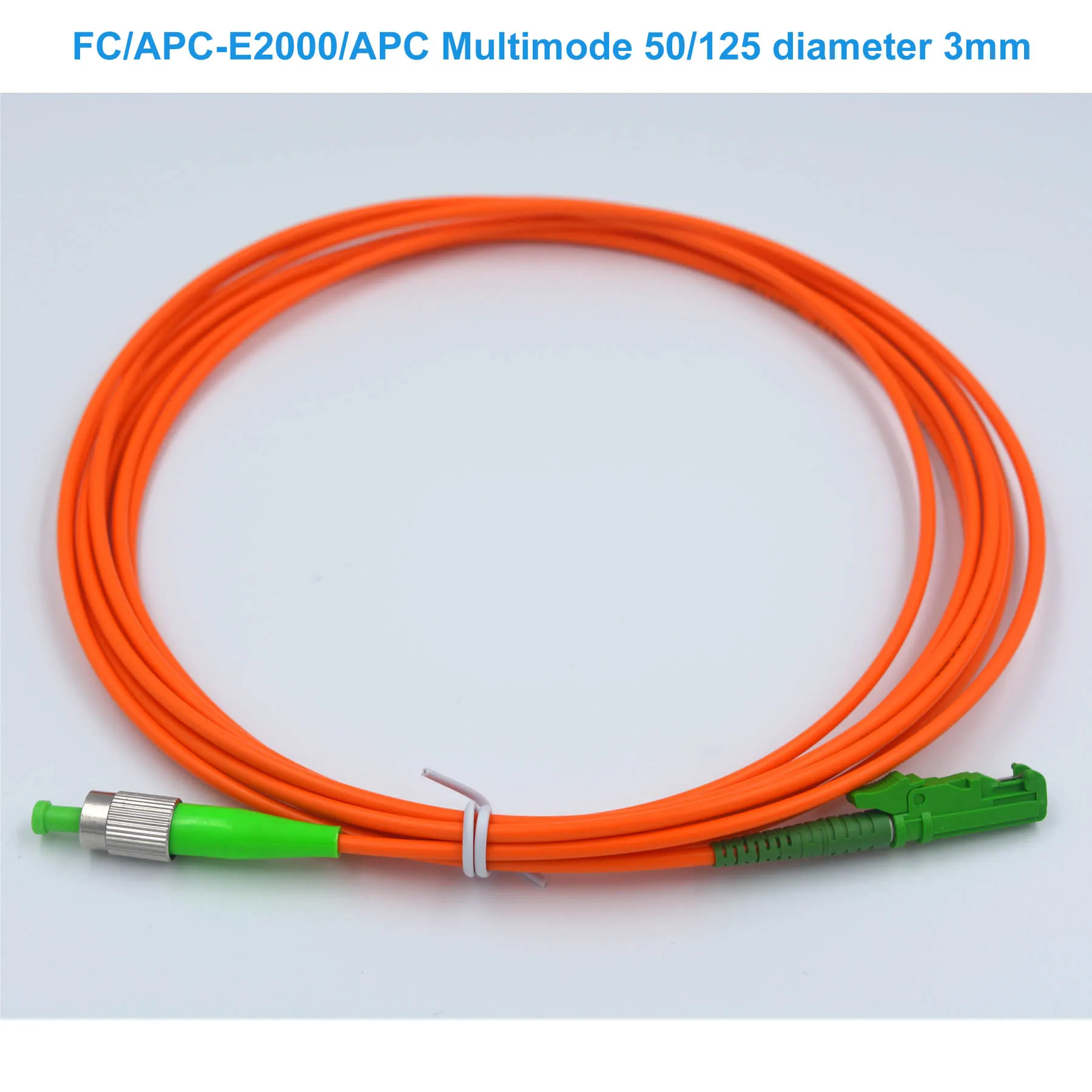 

FC/APC-E2000/APC Multimode 50/125, диаметр 3 мм, 3,5 м, 7,5 м, multimode core fiber jumper FC в E2000 Fiber, Соединительный шнур, одно волокно