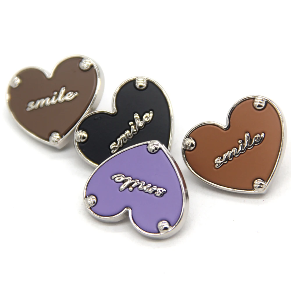 HENGC Cute Heart Smile Gold Metal Buttons For Clothing Children Coat Cardigan Knit Bags Handmade Decorations Sewing Accessories