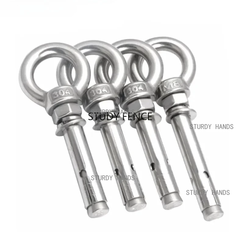 2pcs M6/M8 metal expansion eyebolt Stainless steel installation workpiece hook Circular expansion screw Hardware accessories