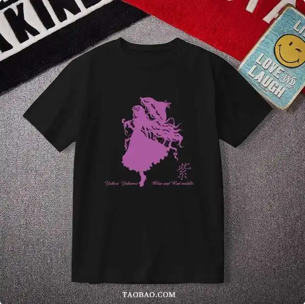 

Anime Touhou Project Yakumo Yukari Short Sleeve T-Shirt Summer Cosplay Student Loose Tops anime