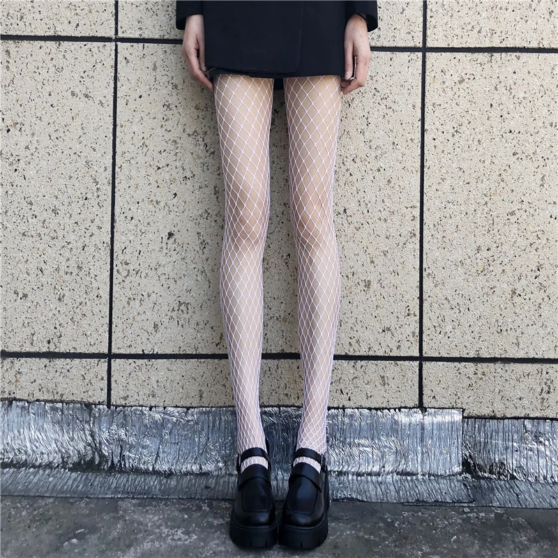 Mesh Fisch netz Nylon Strumpfhose lange Körper Strümpfe Jacquard Schritt Fuß Mode Naht Dessous Damen schwarze Strumpfwaren Frauen sexy Strumpfhosen – Detail 5