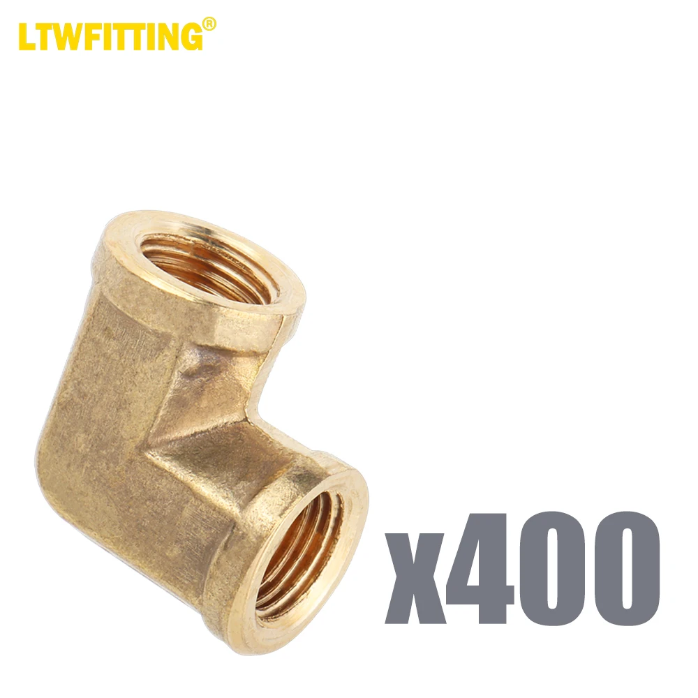 LTWFITTING Brass Pipe Fitting Female 90 Deg 1/8-Inch NPT Elbow Fuel Air(Pack of 400)