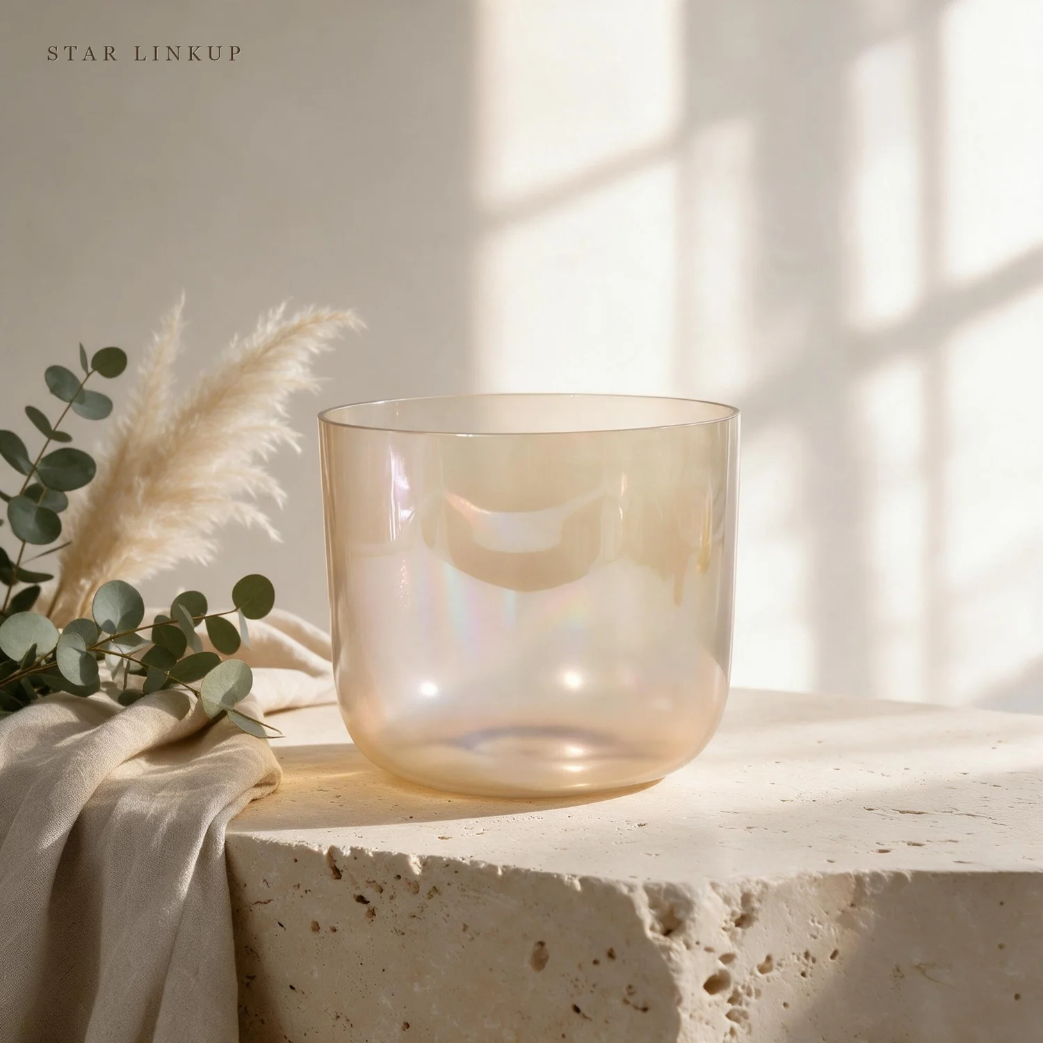 STAR LINKUP 432Hz Large Size 5-8.5 Inch Five Element Pearl Colored Alchemy Crystal Bowl Set Meditation Crystal Singing Bowl Sets Chakra. Handcrafted crystal instrument with a warm, sustained tone for daily mindfulness and deep relaxation.