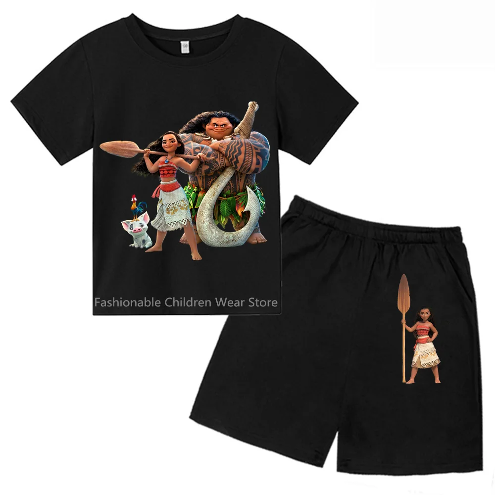 Disney'S Ocean Quest: Cute Cartoon Tee & Shorts Set For Kids | 2024 Cotton Casual Summer Fun