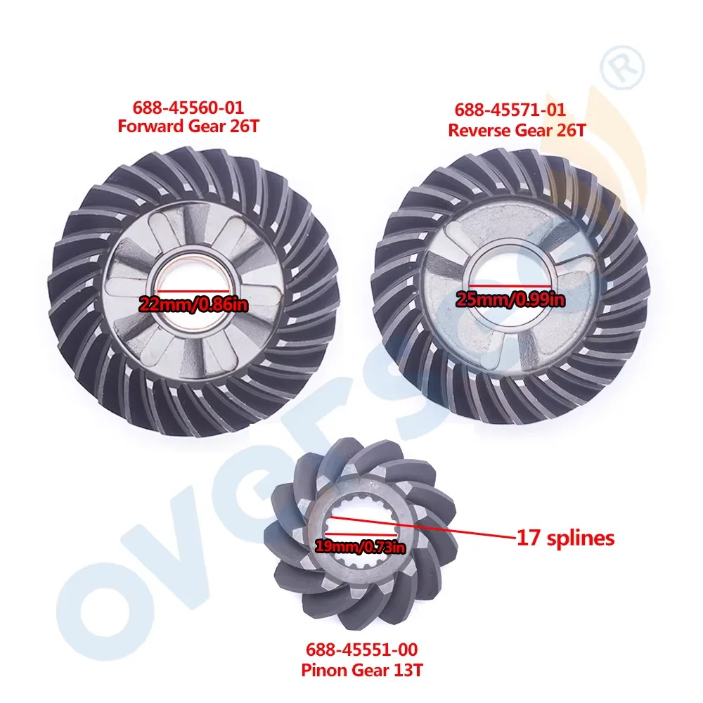 مجموعة التروس 688-45571 688-45560 688-45551 تحل محل ياماها 75HP 85HP 90HP محرك خارجي 3 قطعة
