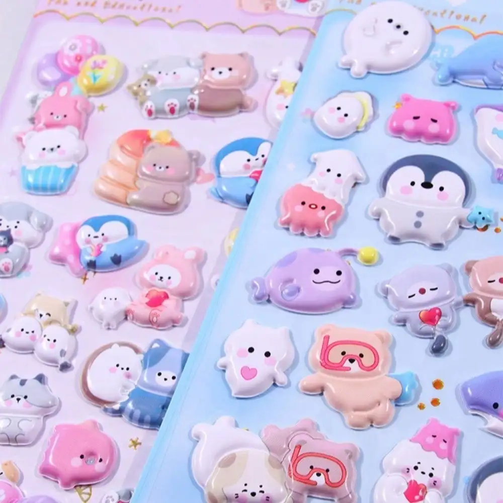 

Милые объемные 3D-наклейки в виде животных в японском стиле, пышные пенопластовые стикеры для чехлов телефонов, скрапбукинга, DIY-декора и обмена наклеек