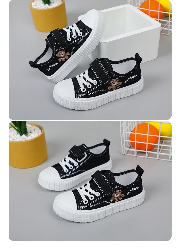 Kinder Segeltuchschuhe Frühling Herbst Weiße Stickerei Cartoon Jungen und Mädchen Einzelschuhe Rosa Weiche rutschfeste Kinder Freizeitschuhe – Detail 11
