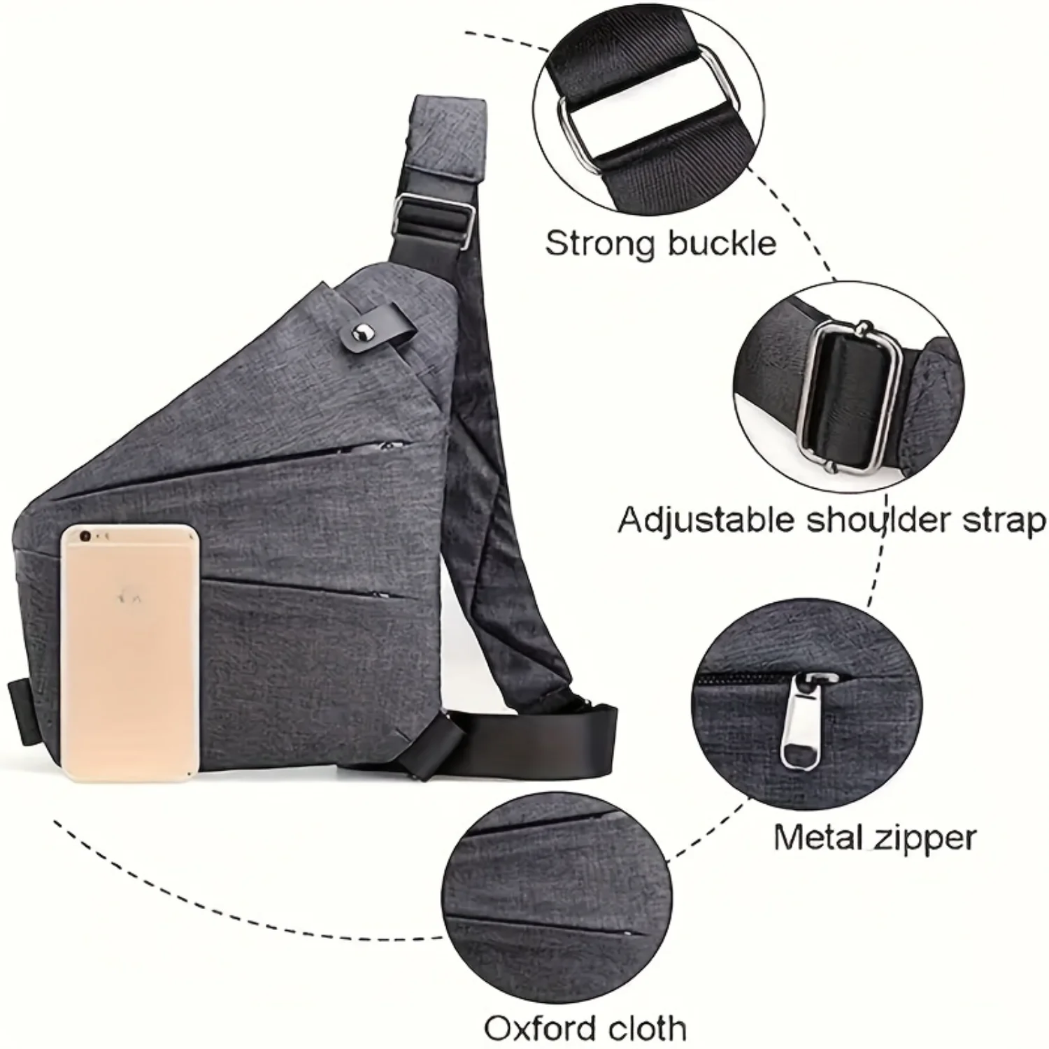 Anti-theft Close-fitting Chest Bag, Portable Sports  Bag, Casual Shoulder Bag Messenger Bag For Outdoor Camping Travel