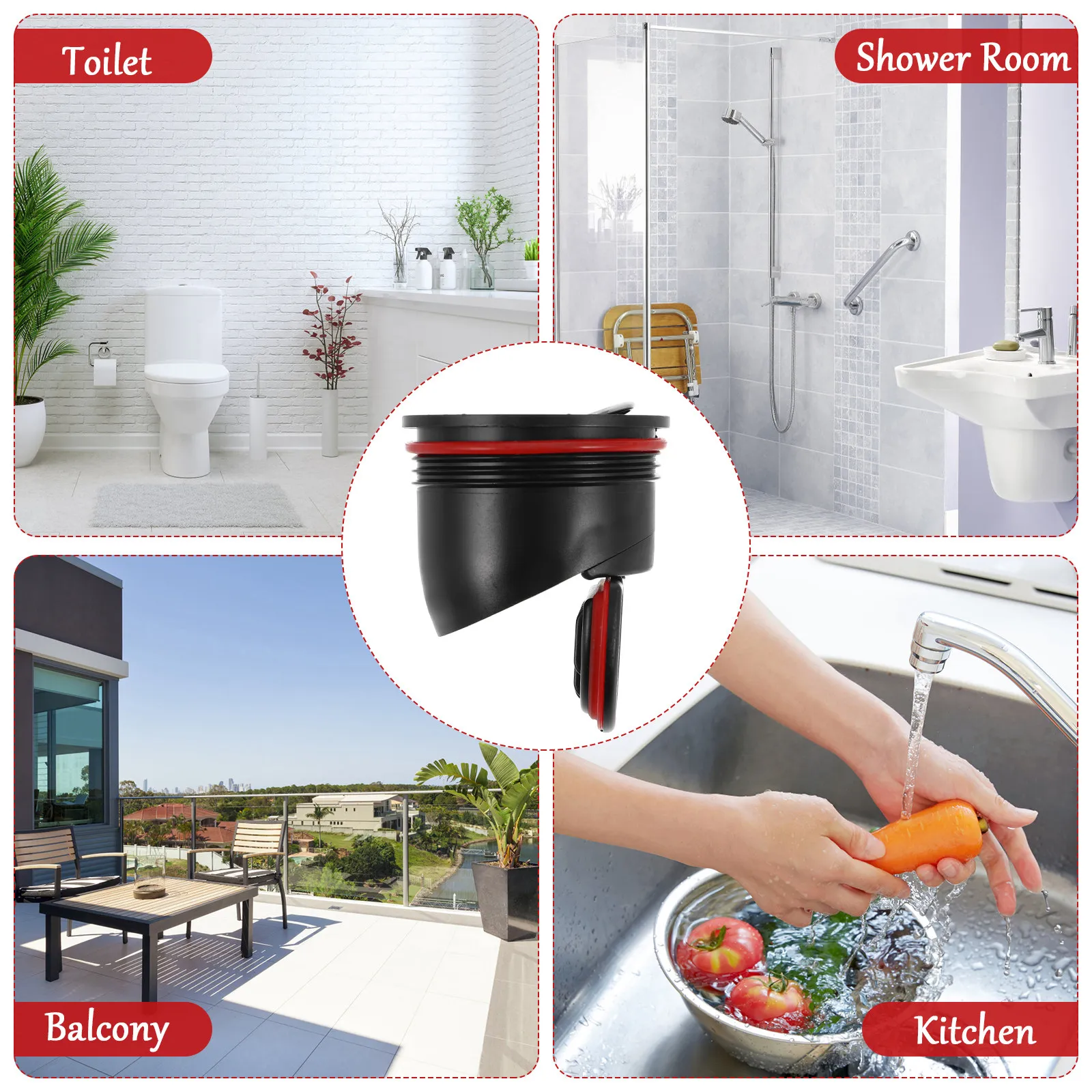 Rv Floor Drain Core Heavy-Duty Backflow Preventer for Toilet Shower Bathroom Odor Stopper Hair Trap Floor Drain Seal