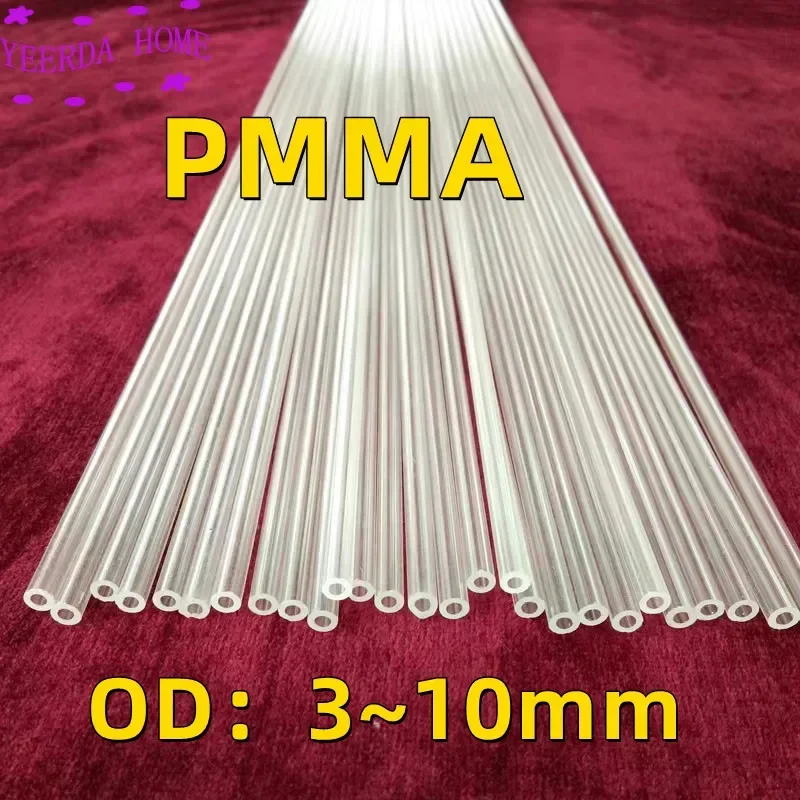 Tubo de plexiglás de 3mm, 4mm, 5mm, 6mm, 8mm, 10mm OD, vidrio orgánico/lucita/pmma, tubo transparente acrílico