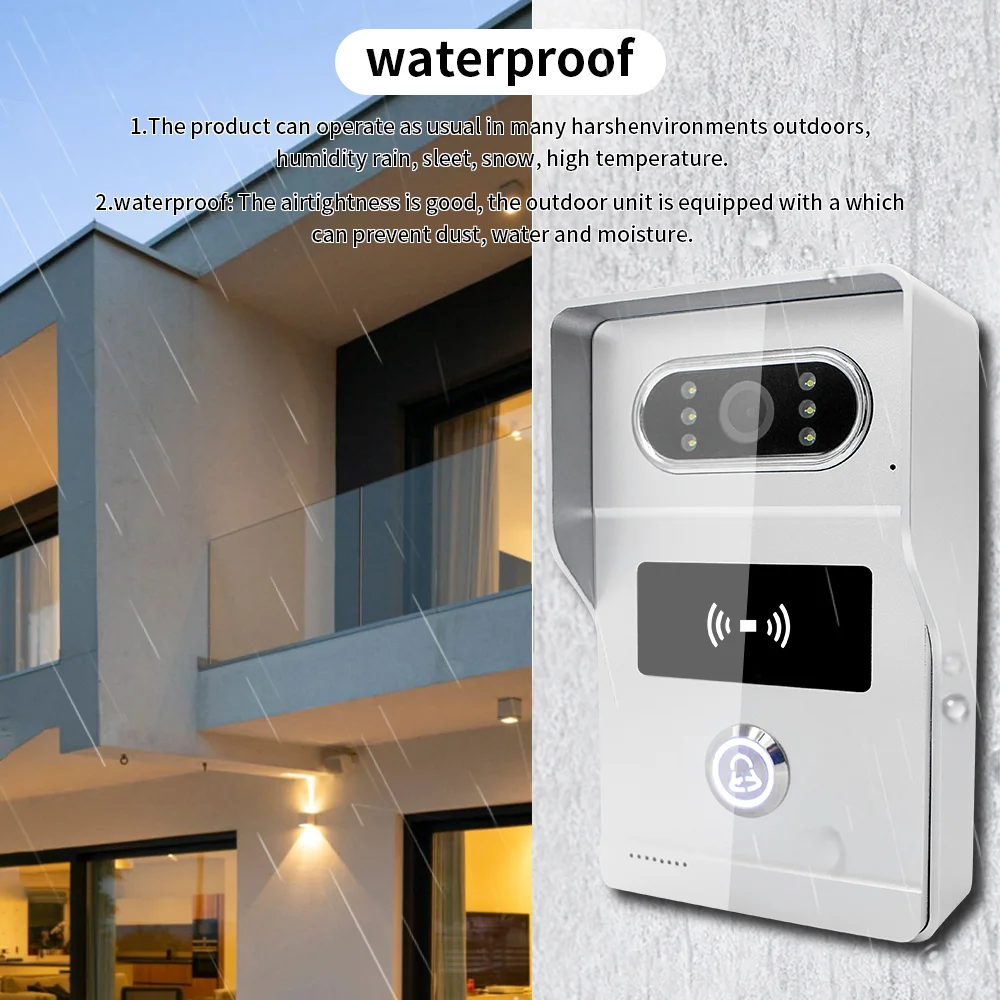 Anjielo 1080P Tuya 10-Inch IP Video Intercom System Touch Screen Wifi POE Wired Doorbell for Villa Flat RFID Access Control