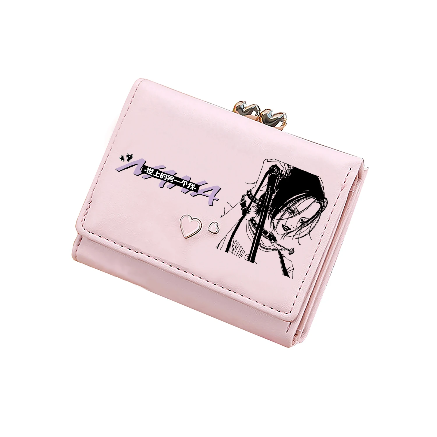 NANA Anime Coins Purses Girls Pink ID Card Holder Cute Short