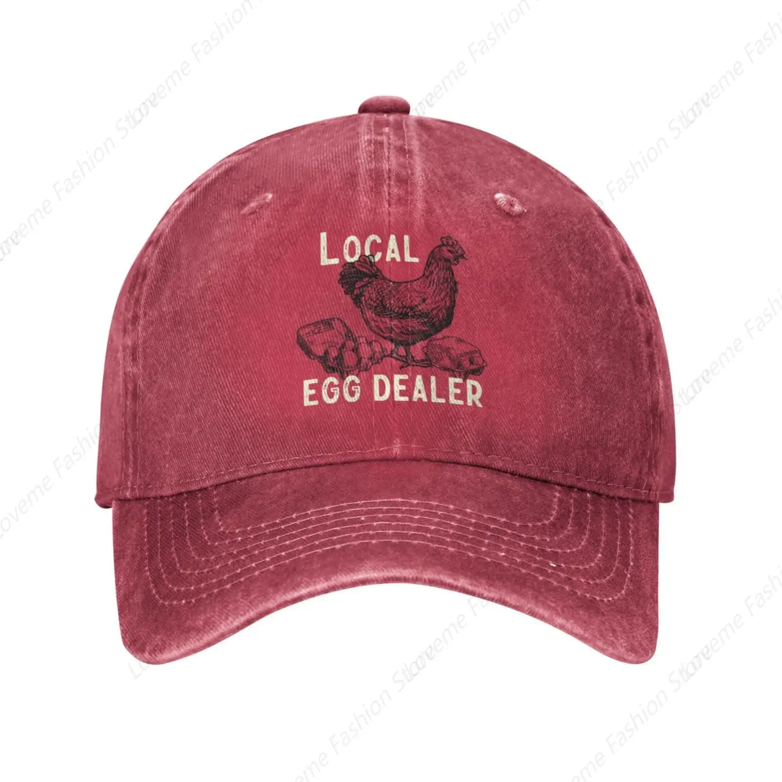 Local Egg Dealer Washed Denim Baseball Cap Adjustable Washed Truck Hat Classic Vintage Hat Outdoor Sport Cap Adult Sunscreen Hat